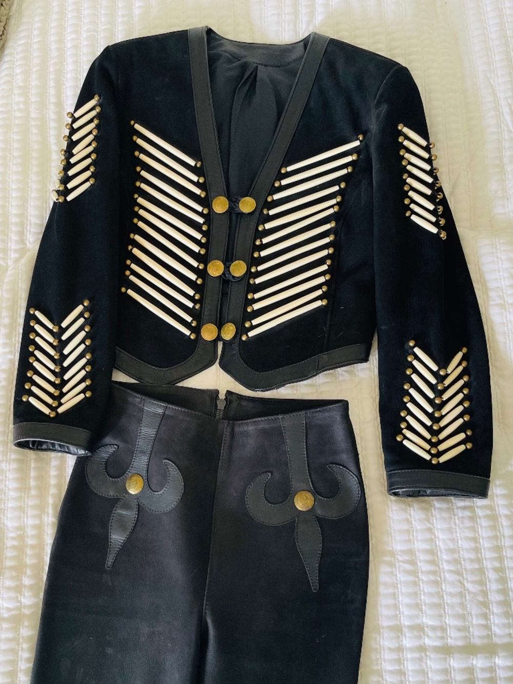RARE Vintage PYRATE STYLE Hamburg Custom Leather 2 piece matching set